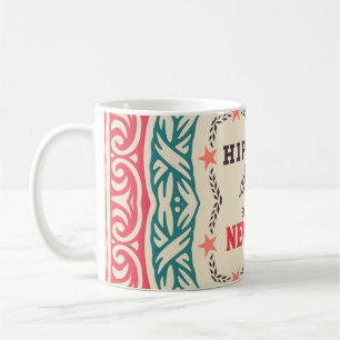 Mug Ornements baroques et détails floraux, carte Hipst