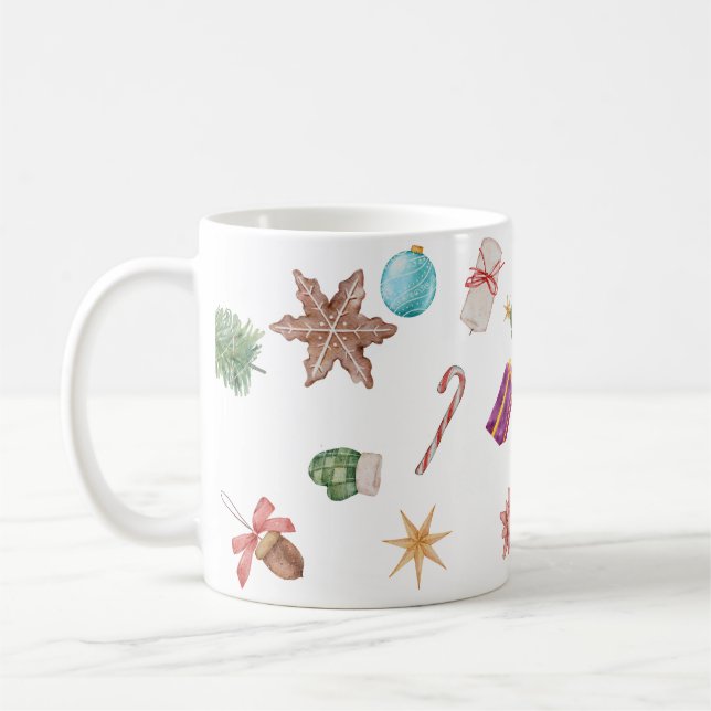 Mug Ornements de Noël (Gauche)