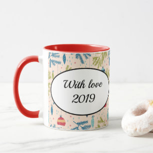 Mug Ornements de Noël à l'ancienne accrochés aux arbre