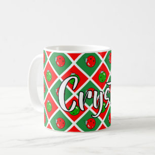 Mug Ornements de Noël de pickleball personnalisés