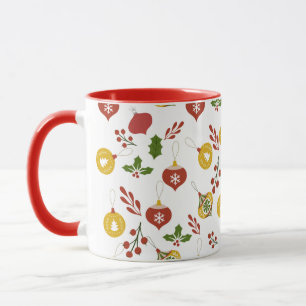 Mug Ornements de Noël Festive Verdure