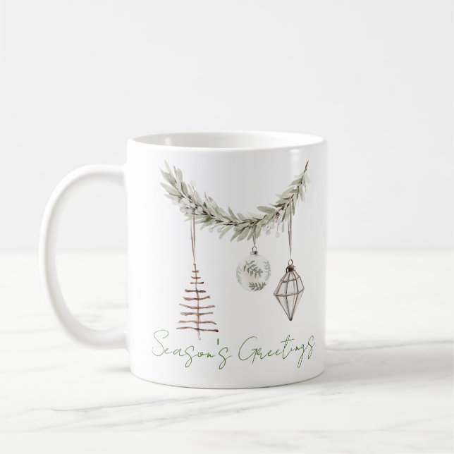 Mug ornements de Noël modernes (Gauche)