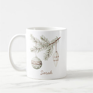 Mug Ornements de Noël Vintage Épine Verte Douce