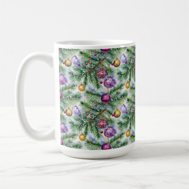 Mug Ornements de sapin de Noël (Gauche)