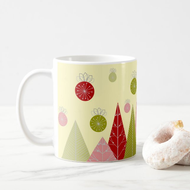 Mug Ornements et arbres Noël (Avec donut)