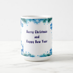 Mug Ornements et flocons de cadre de vacances festifs