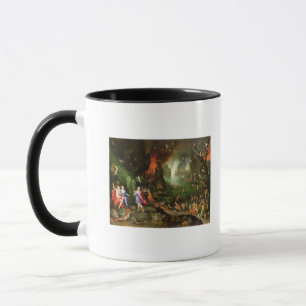 Mug Orphée avec une harpe jouant à Pluton
