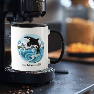 Mug Orque Majestueux Baleine Tueuse Vagues Bleues Océa