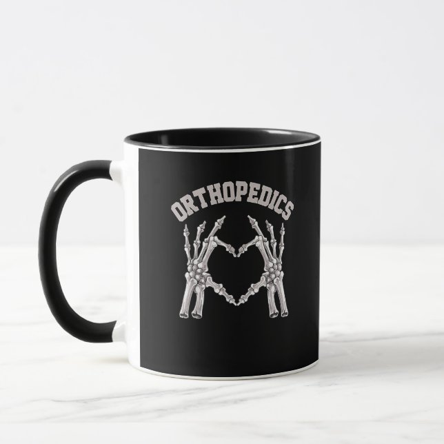 Mug Orthopédie Squelette Coeur main Ortho Infirmière R (Gauche)