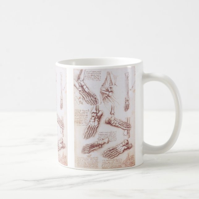 Mug Os de pied anatomiques humaines de Léonard de Vinc (Droite)
