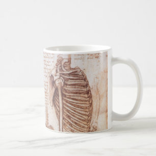Mug Os de squelette de Léonard de Vinci, anatomie huma