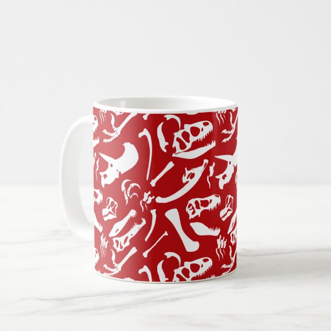 Mug Os Dinosaures (Rouge) (Devant gauche)