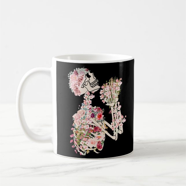 Mug Os et botanique Squelette et fleurs (Gauche)