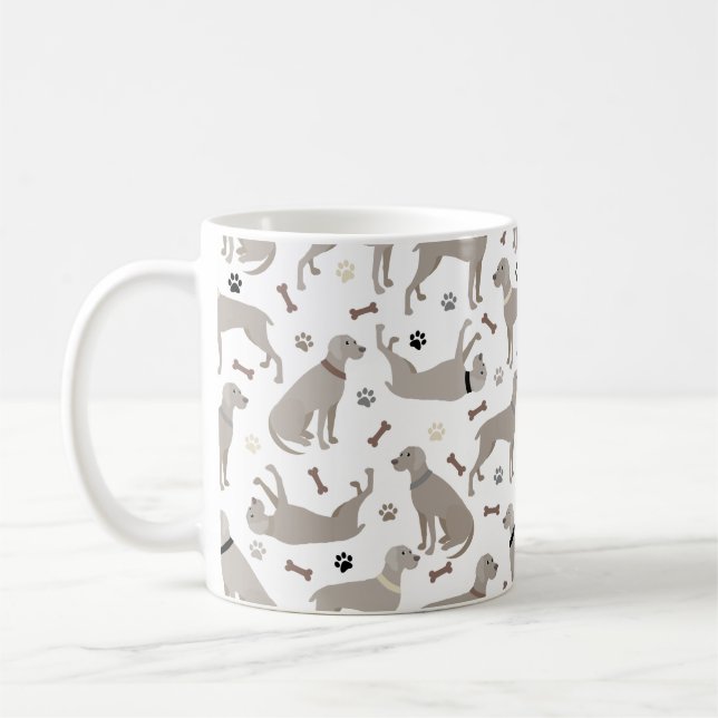 Mug Os et pattes Weimaraner blanc (Gauche)