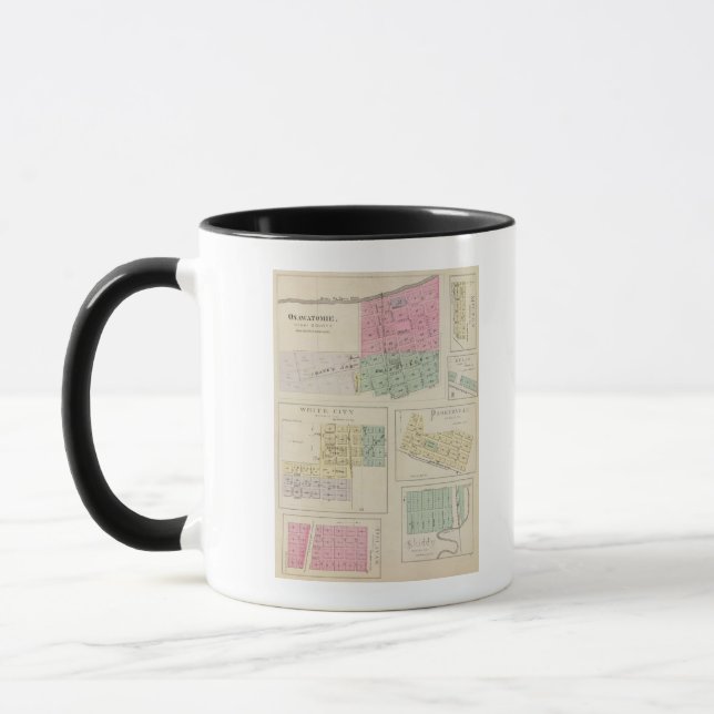 Mug Osawatomie, ville blanche, Delavan, Milton, Kansas (Gauche)