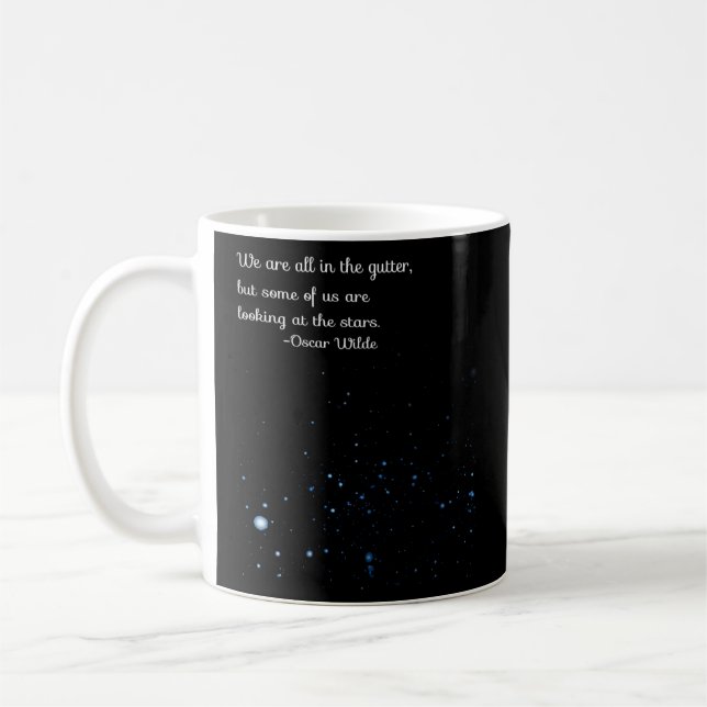 Mug Oscar Wilde Citation Vivant Dans Gutter Regardant  (Gauche)