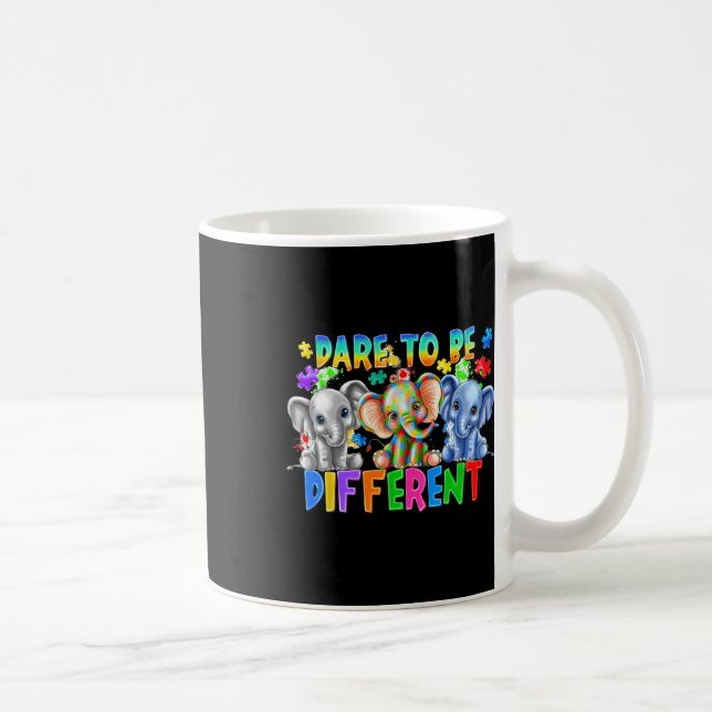 Mug Osez Être Différents Mignons Elephant Autisme Laur (Droite)