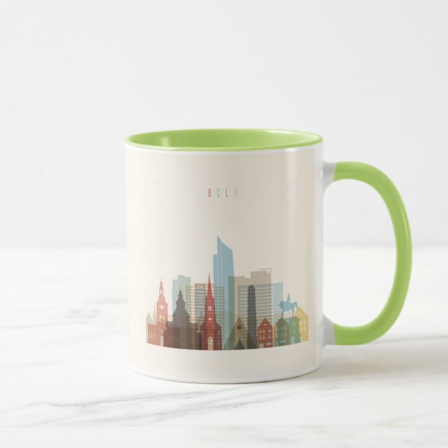 Mug Oslo, Norvège| Ville Skyline (Droite)