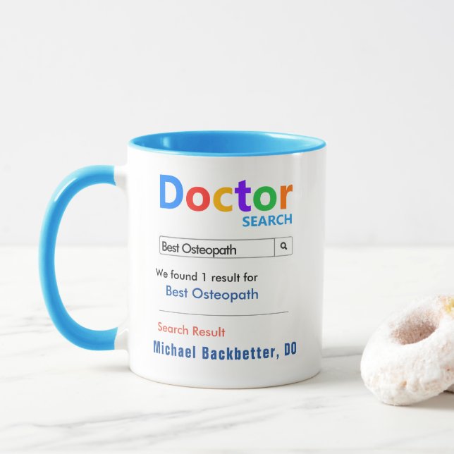 Mug Ostéopathe le meilleur personnalisable drôle (Avec donut)