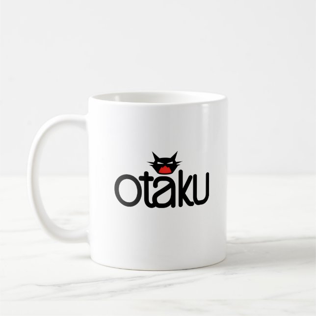 Mug Otaku Chat Drôle Slogan (Gauche)