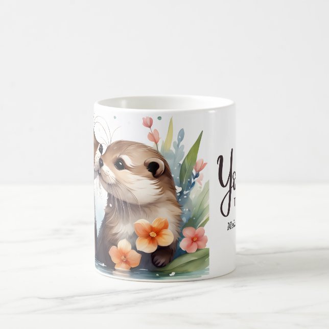 Mug Otter Couple S'Embrasser Ensemble Pour La Saint-Va (Centre)