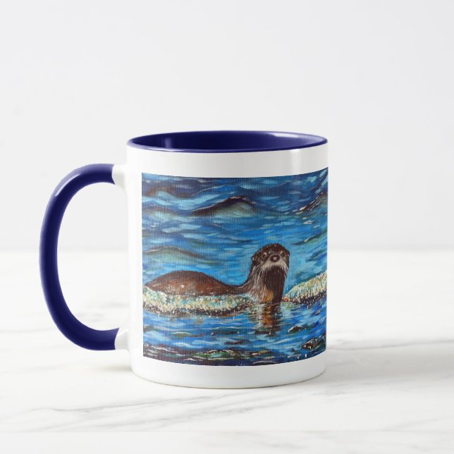 Mug Otter dans la peinture des vagues (Gauche)