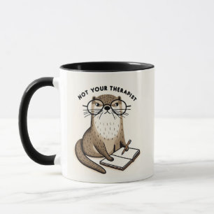Mug Otter Holding Journal - "Pas votre thérapeute"