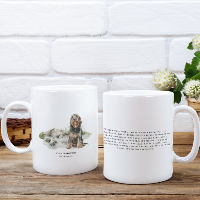 Mug Otterhound | Quote de chien et de race Watercolor (Créateur téléchargé)