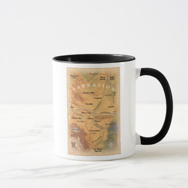 Mug Où dans Tarnation ? (Carte drôle) (Droite)