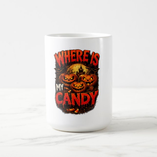 Mug Où est mon T-Shirt de citrouille Halloween Candy | (Centre)