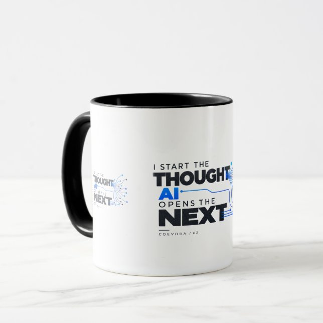Mug Où les idées rencontrent l'intelligence — COEVORA  (Devant gauche)