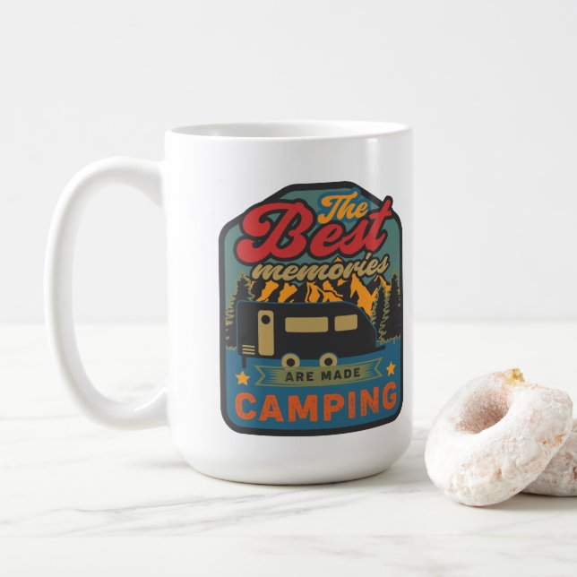 Mug Où les meilleurs souvenirs sont faits Camping (Avec donut)