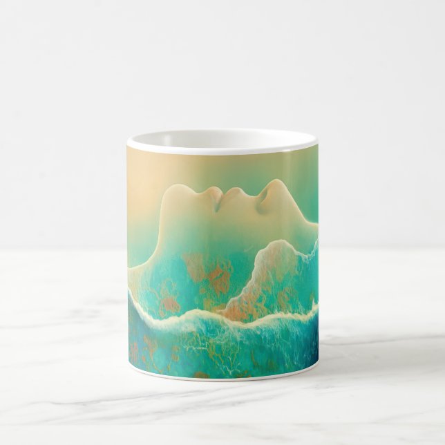 Mug "Où l'océan devient mémoire" - Vert bleu (Centre)