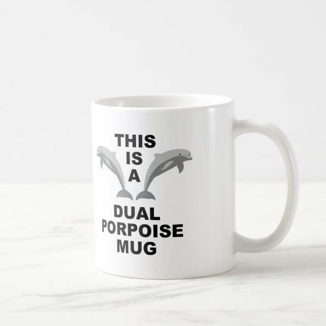 Mug ou tasse de voyage drôle à double marsouin (Droite)