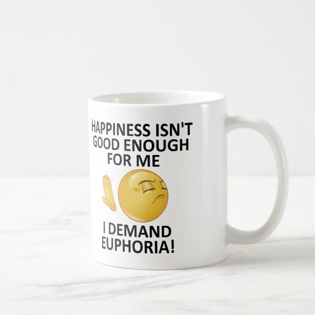 Mug ou tasse de voyage drôle Euphorie de la demand (Droite)