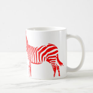 Mug ou tasse de voyage silhouette rouge zèbre