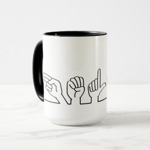 Mug Ouais, bonjour en langue des signes. Accueil ou bi