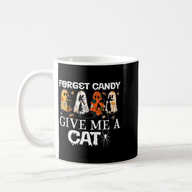 Mug Oublier les bonbons donner un chat drôle fantôme c (Gauche)