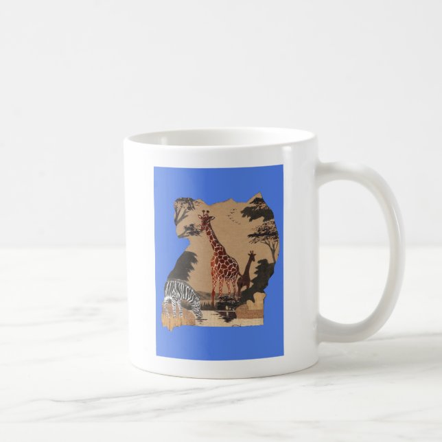 Mug Ouganda - Carte de la faune - Imprimer (Droite)