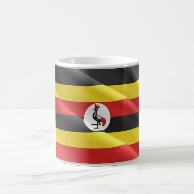 Mug Ouganda - Drapeau d'agitation - (Centre)