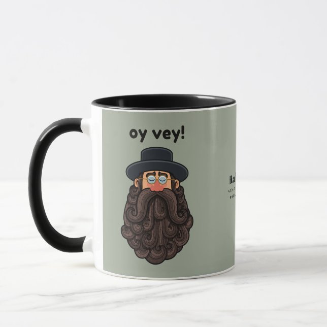 Mug OUI ! Funny RABBI Peronalisé (Gauche)