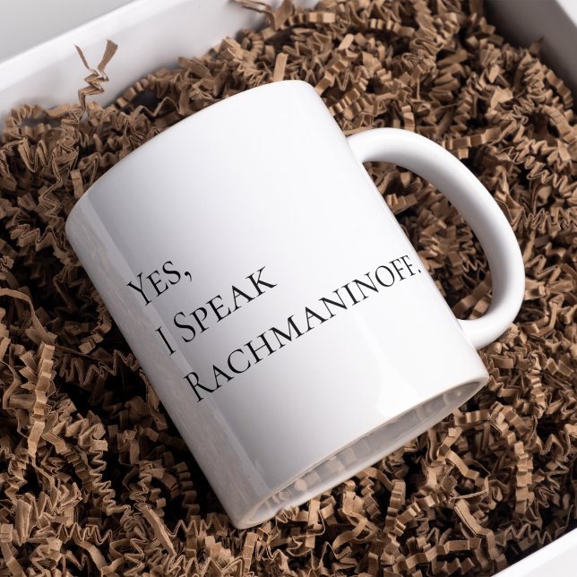 Mug Oui, je parle Rachmaninoff citation d'encre noire (Créateur téléchargé)