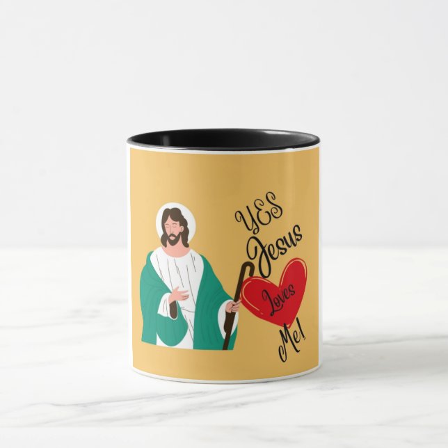 Mug "Oui, Jésus m'aime" Jaune  (Centre)