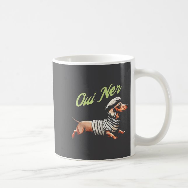 Mug Oui Ner Funny Dachshund Wiener Dog French Humor  (Droite)