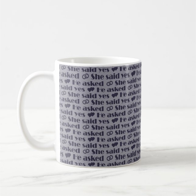 Mug Oui - Violet Il A Demandé Elle A Dit Oui (Gauche)