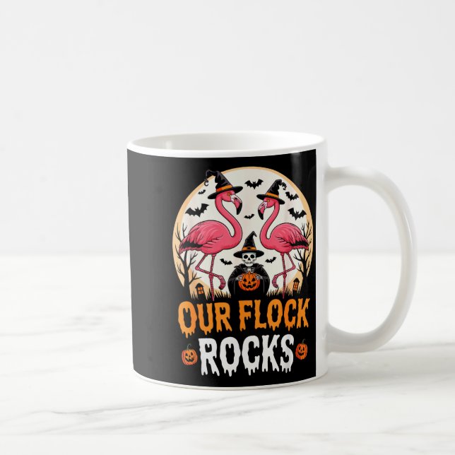 Mug Our Flock Rocks Flamingo Halloween Costume Matchin (Droite)