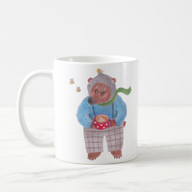 Mug Ours, abeilles et cappuccino (Gauche)