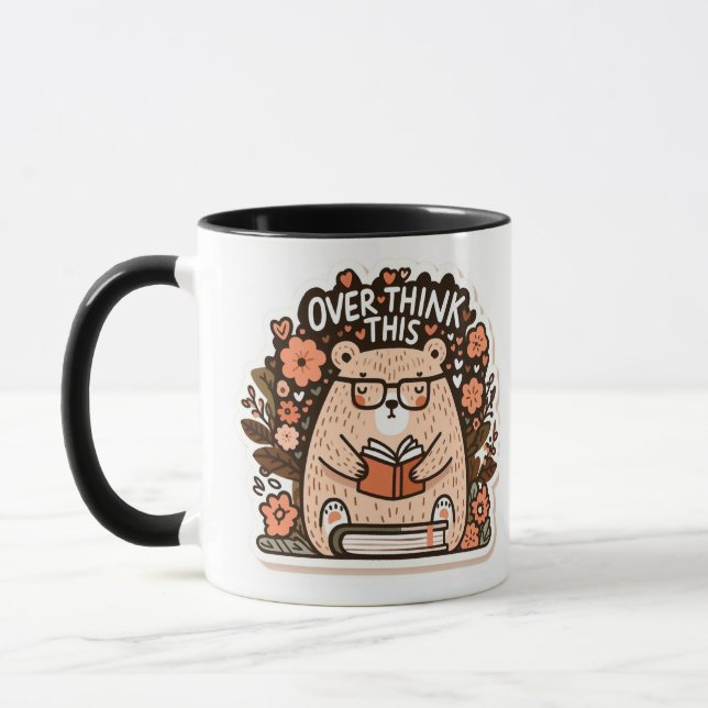 Mug Ours avec lunettes - "Overthink this" Quirk Journa (Gauche)
