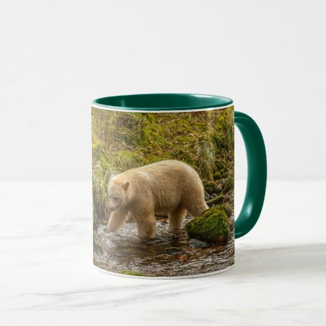 Mug Ours blanc fantôme chasse le poisson dans le ruiss (Devant droit)