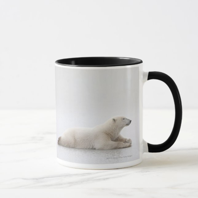 Mug Ours blanc s'étendant sur un lac de glace (Droite)